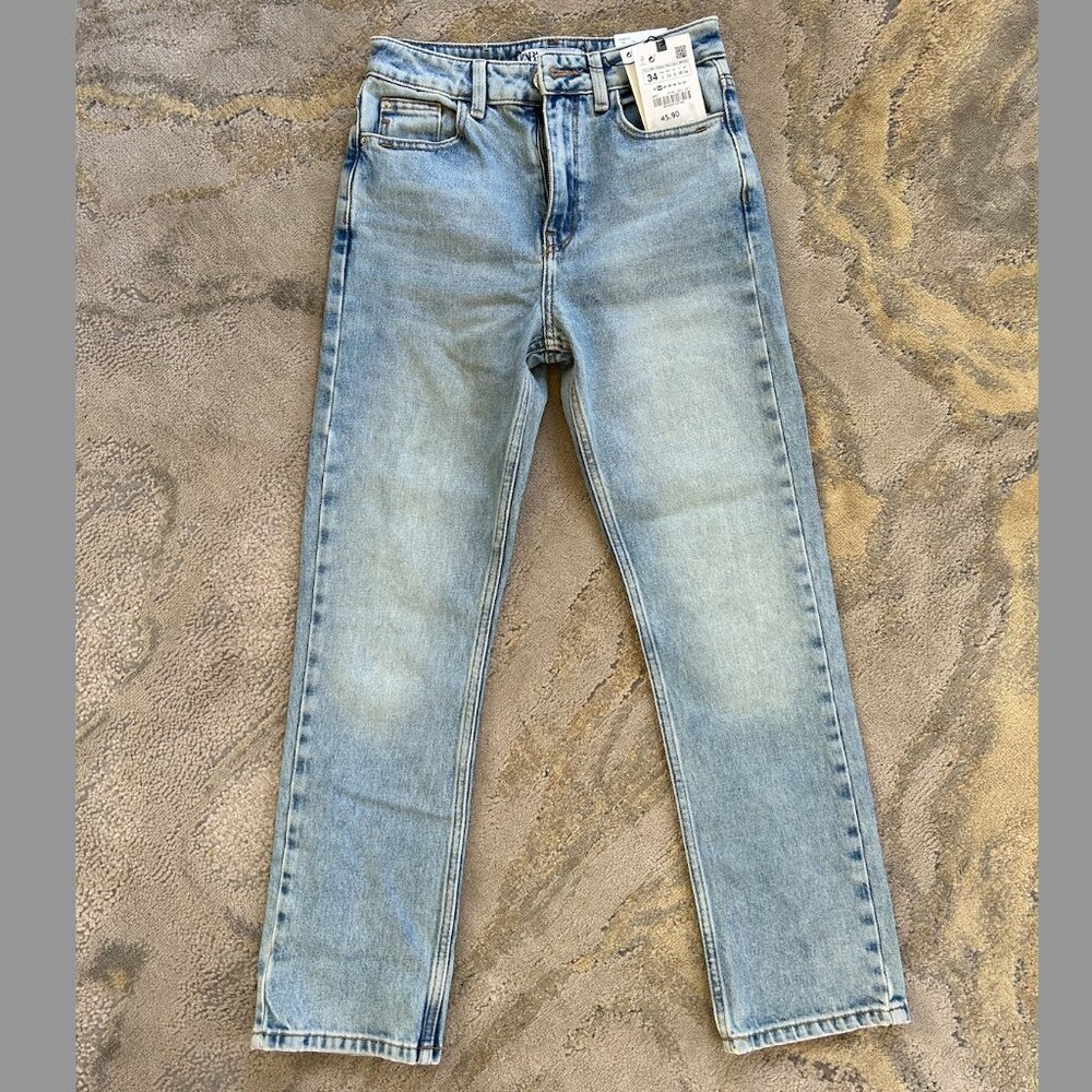 NWT Zara straight leg high waist jeans
